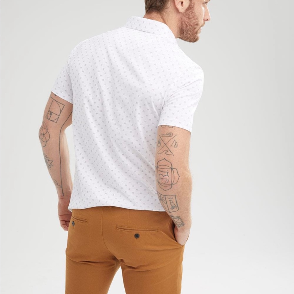 RW&CO. Short Sleeve Polo in Printed White - Picture 3 of 4